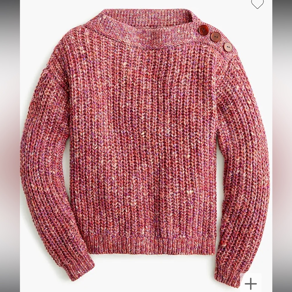 J. Crew Button-detail chunky knit pullover sweater